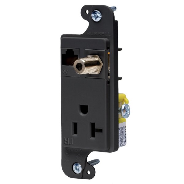 JLOAD 20A MEDIA OUTLET TR, BLACK